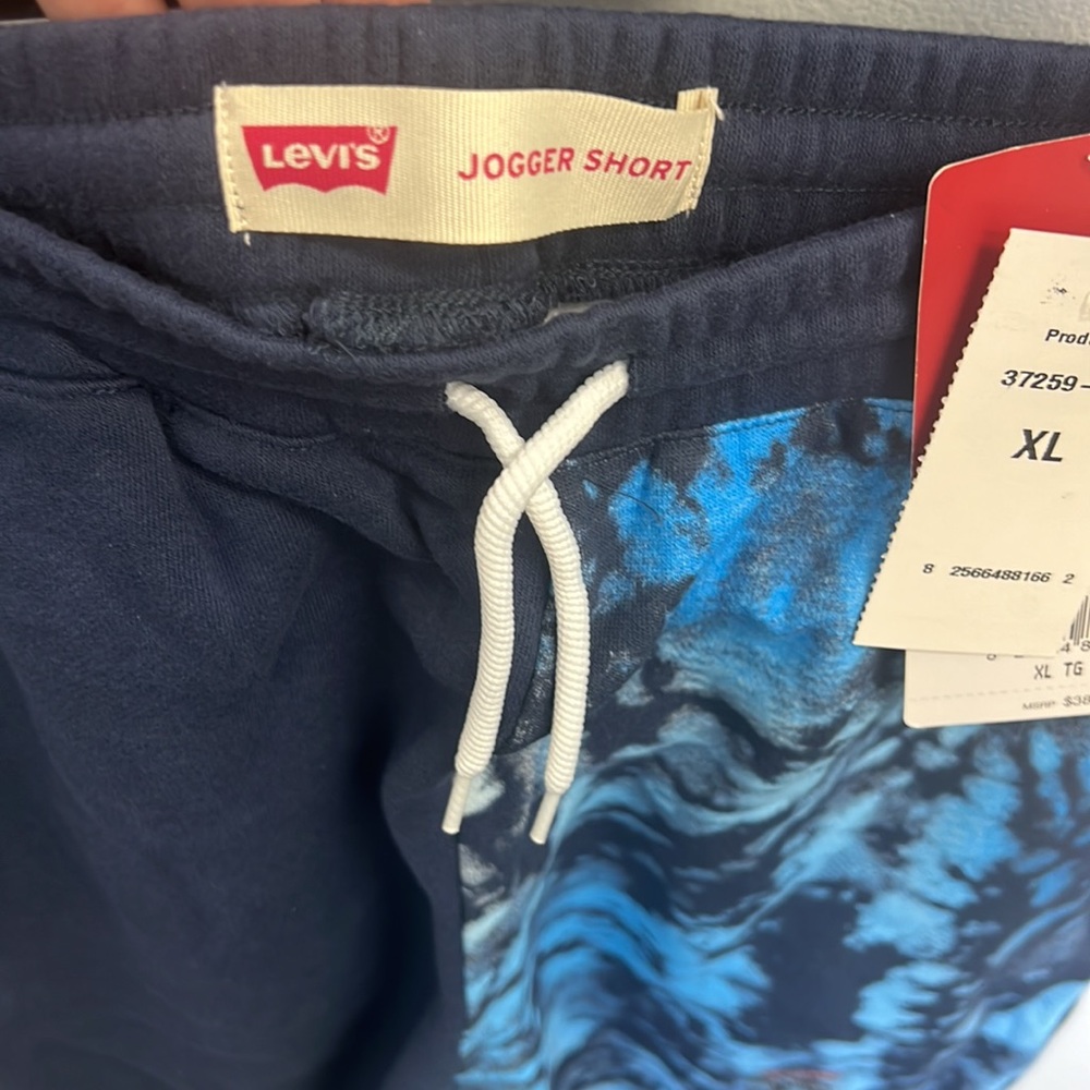 NWT - Levi’s Big Boys Tie Dye Hoodie Sweatshirt + Shorts Set, Blue  - Size XL - Picture 12 of 13